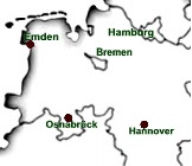 Karte der Weser-Ems-Region